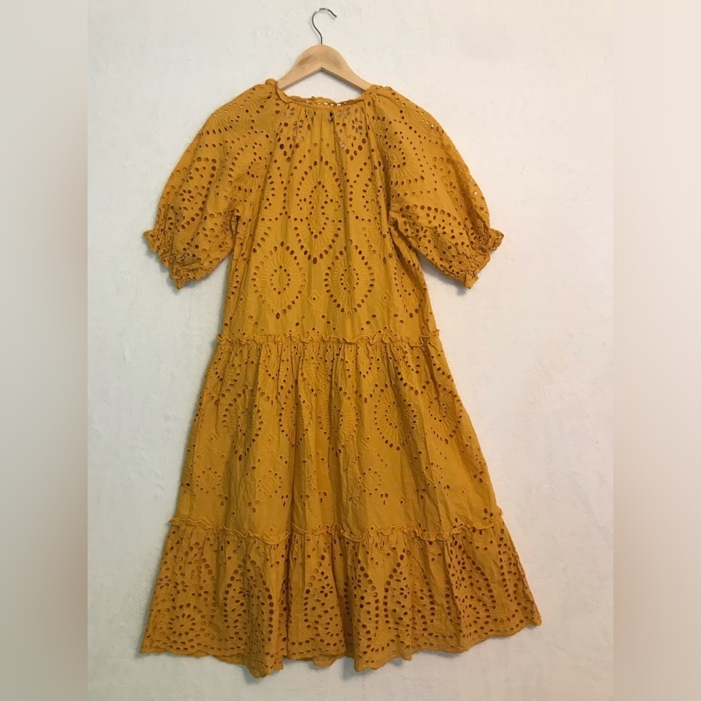 O.P.T Anthropologie Mustard Yellow Midi Dress XS - Picture 5 of 10